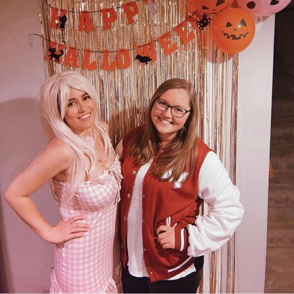 PrettyLittleThing Pink Gingham Ruched Tie Bust Frill Hem Bodycon Dress Size 8 - Picture 10 of 12